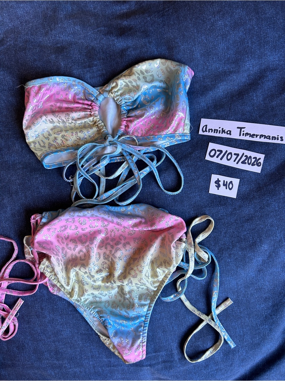 Iheartraves 2 piece Pastel Metallic Leopard